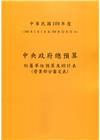 中央政府總預算附屬單位預算及綜計表-營業部分審定表109年